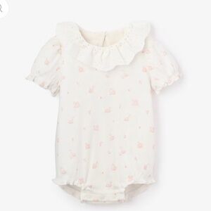 Elegant Baby White Baby Romper with Pink Accents 0-3 months